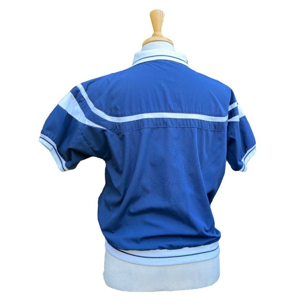 Christian Dior Monsieur Vintage Short Sleeve Blue & White Track Shirt Size M - Picture 6 of 13